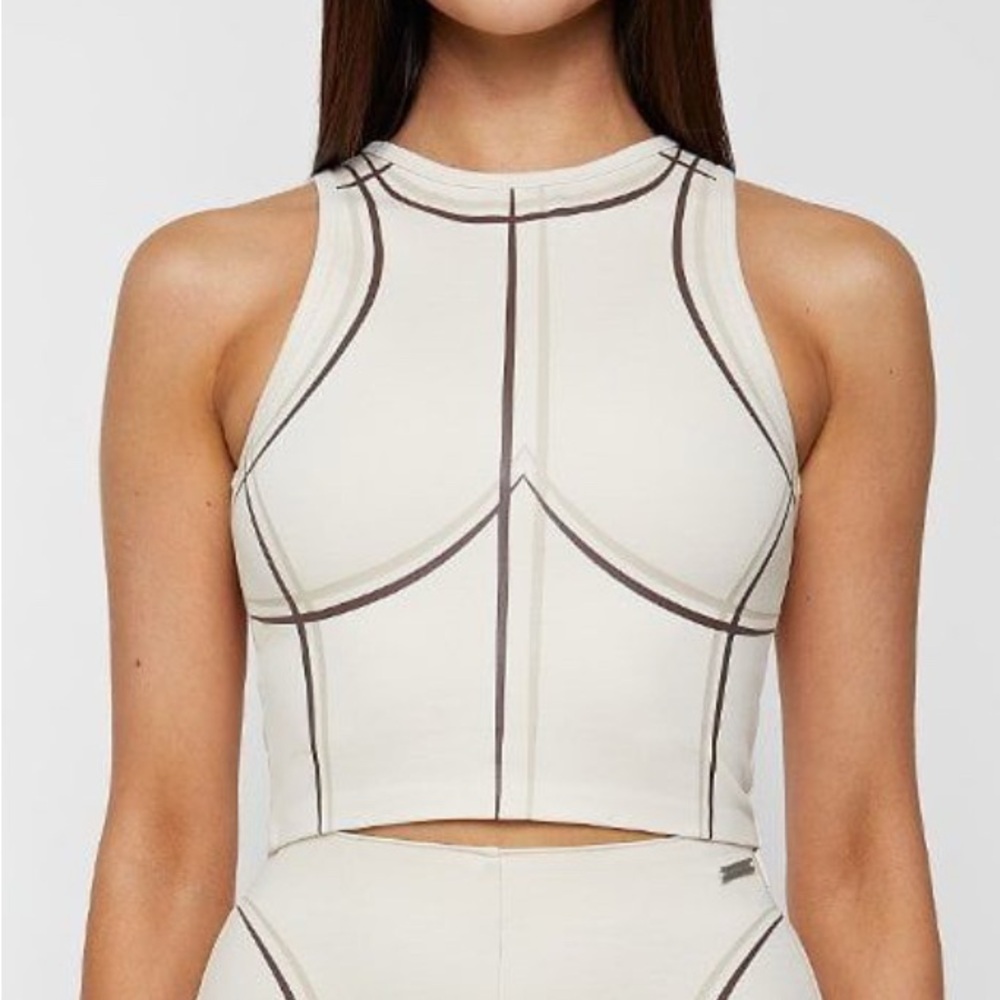 Maniere De Voir Sketch Racer Crop Top